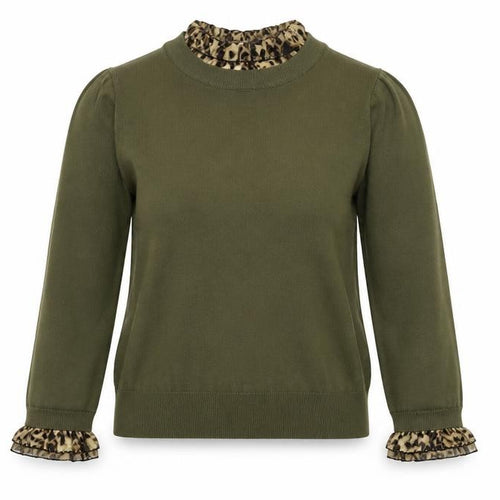Laetita Mem Womens Green Round Neck Viscose Pullover Jumper Size S