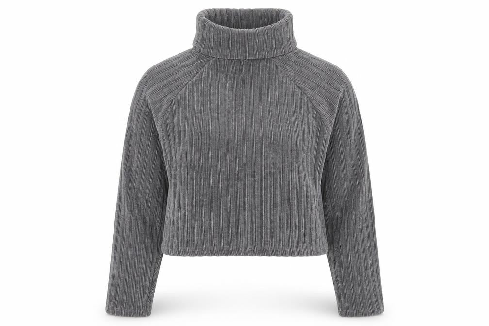 Motel Rocks Womens Grey Polyester Pullover Sweatshirt Size S Pullover - Crop