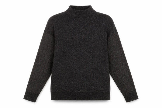 Front view of Warehouse women’s multicoloured mock neck viscose jumper, size UK 8