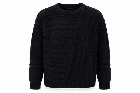 Front view of Next women’s blue round neck geometric cotton jumper, size M