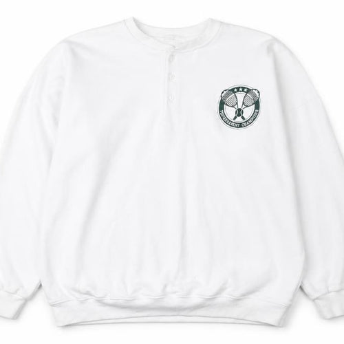 In the Style Womens White Polyester Henley Sweatshirt Size 10 Button - Tournament Champions