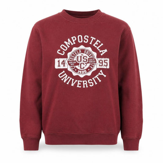 Front view of Roly women’s red polyester pullover sweatshirt, size M, - compostela university