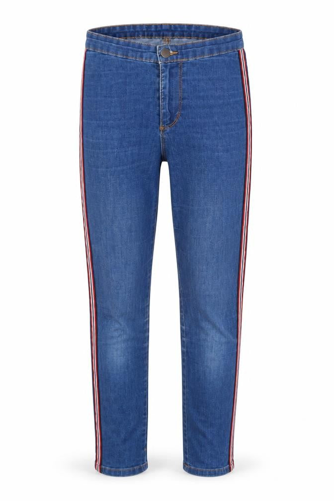 Denim & Co. Girls Blue Cotton Skinny Jeans Size 6 Years L24 in Regular Zip