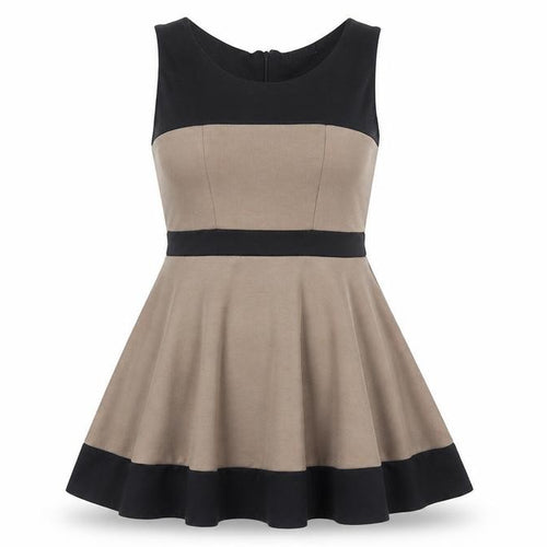 Graffic Womens Brown Polyester Skater Dress Size S Round Neck Zip