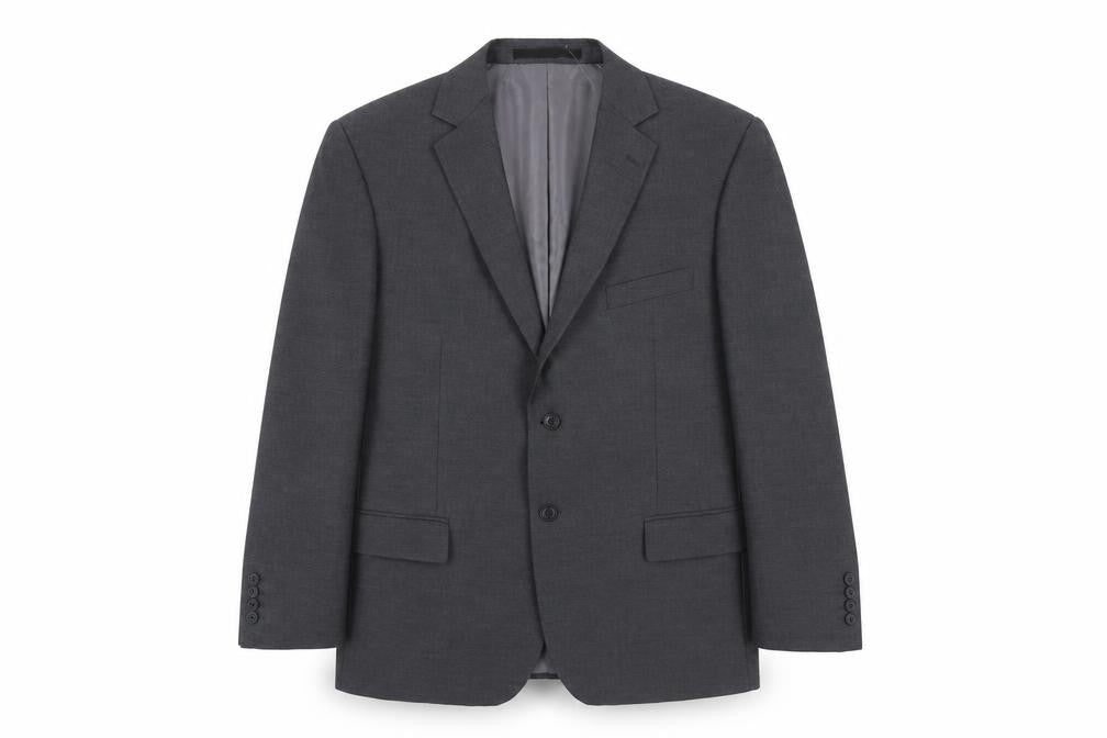 Front view of Marks & Spencer men’s grey polyester jacket suit jacket, size 44