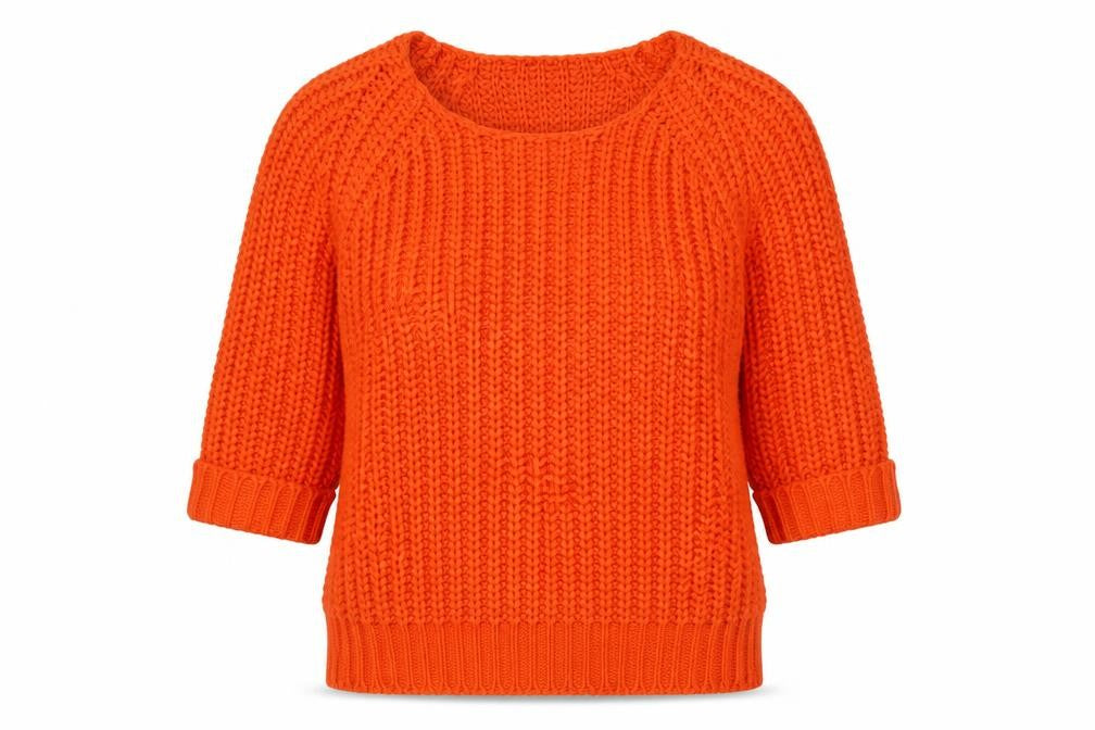 Originals Womens Orange Round Neck Acrylic Pullover Jumper Size L