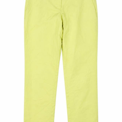 Stile Benetton Womens Yellow Polyester Trousers Size 30 in L28 in Regular Zip