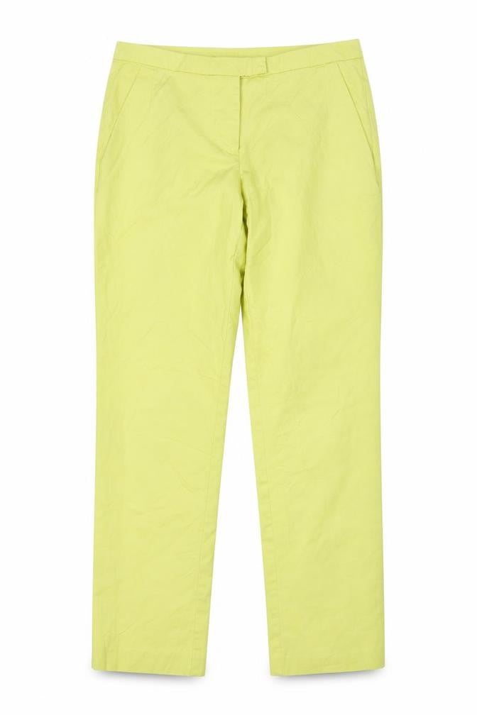 Stile Benetton Womens Yellow Polyester Trousers Size 30 in L28 in Regular Zip