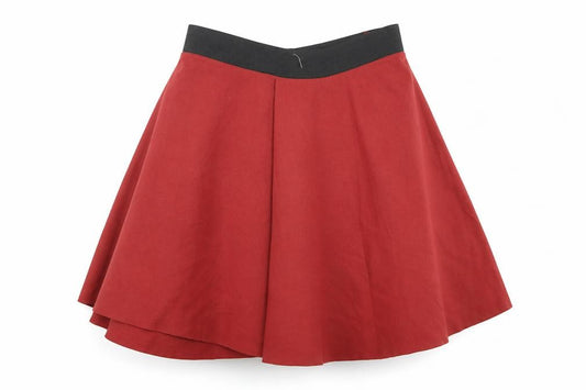 Front view of Pull&Bear women’s orange polyester skater skirt, size S