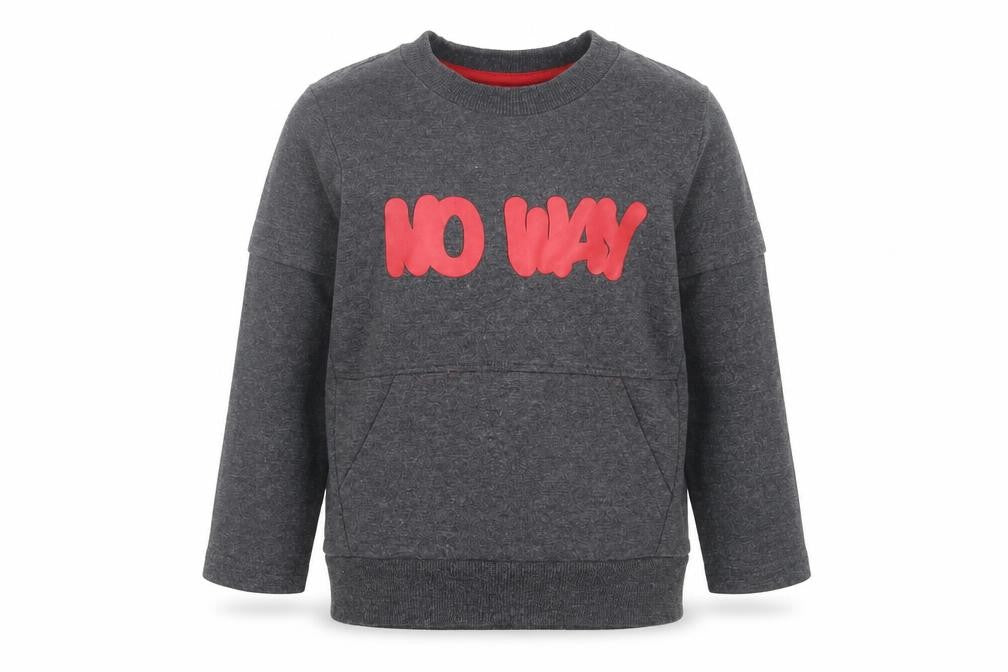 Front view of Very boys’ grey cotton pullover sweatshirt, size 2-3, years pullover - no way