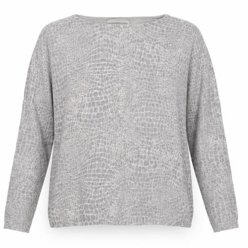 Marks and Spencer Womens Grey Boat Neck Animal Print Angora Pullover Jumper Size 16
