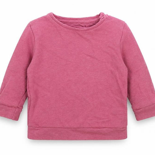 F&F Girls Pink Cotton Pullover Jumper Size 0-3 Months Snap