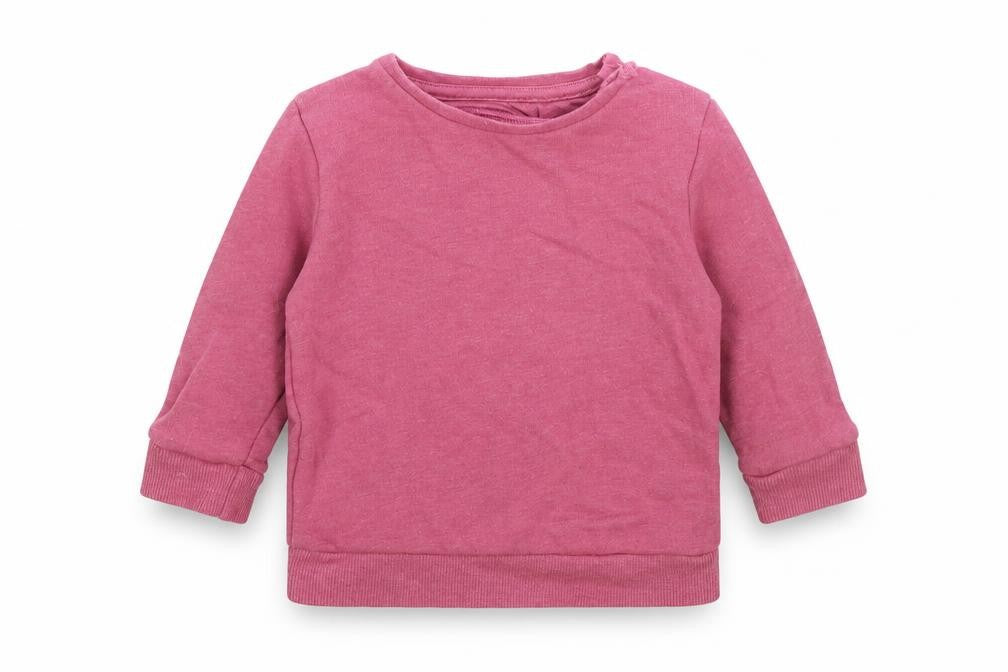F&F Girls Pink Cotton Pullover Jumper Size 0-3 Months Snap