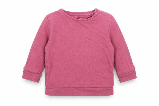 Front view of F&F girls’ pink cotton jumper, size 0-3, months snap