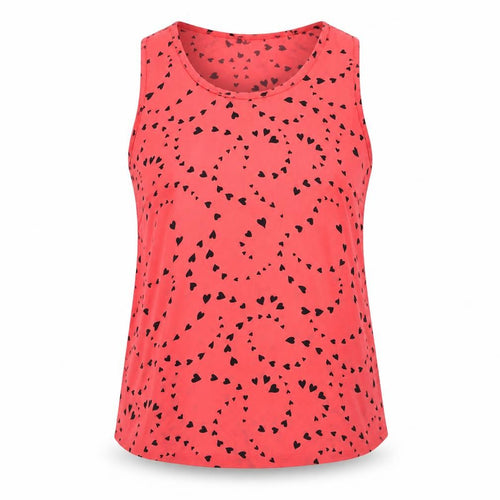 Marks and Spencer Womens Pink Geometric Polyester Camisole Tank Size 8 Round Neck - Hearts pattern