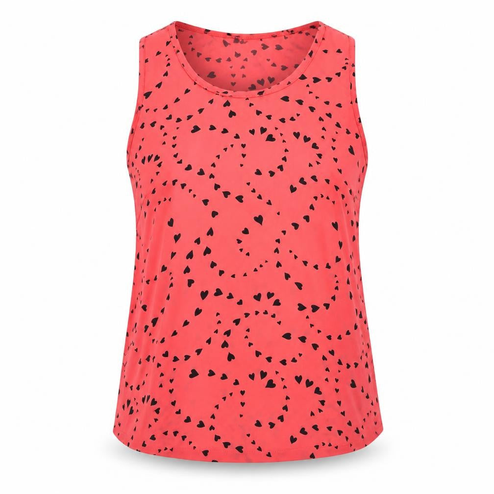 Marks and Spencer Womens Pink Geometric Polyester Camisole Tank Size 8 Round Neck - Hearts pattern