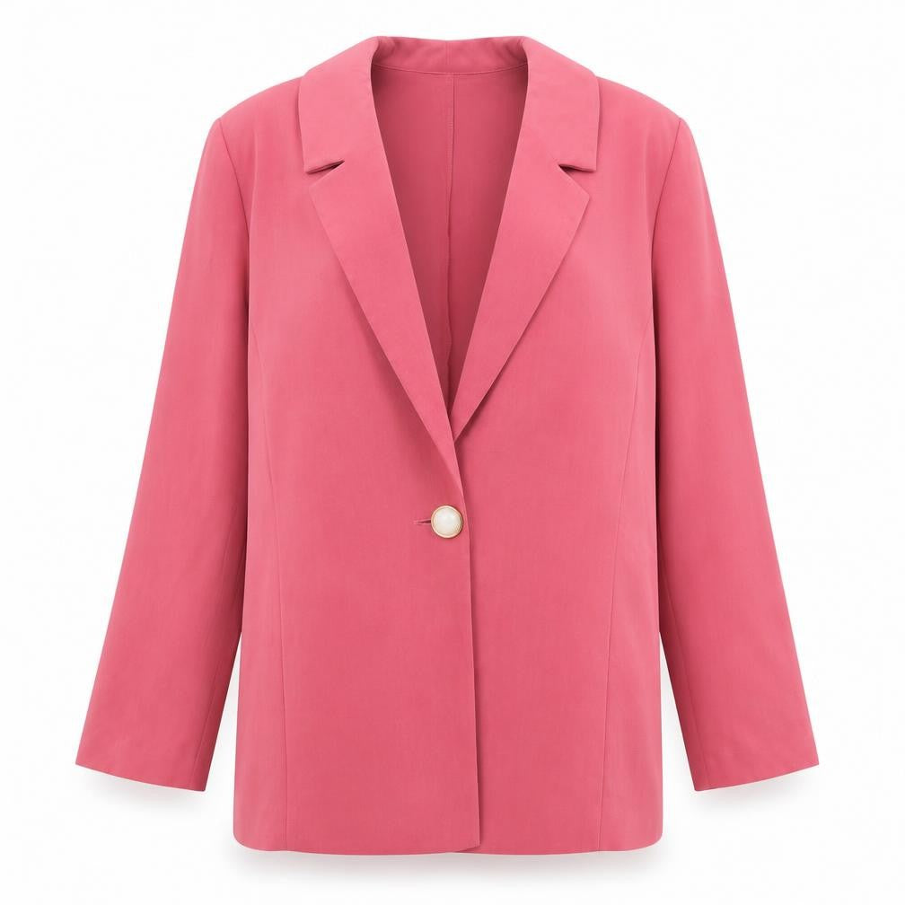 Solo Womens Pink Jacket Blazer Size 10 Button