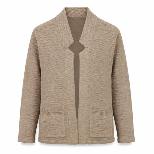 Marble Womens Brown V-Neck Cotton Cardigan Jumper Size 2