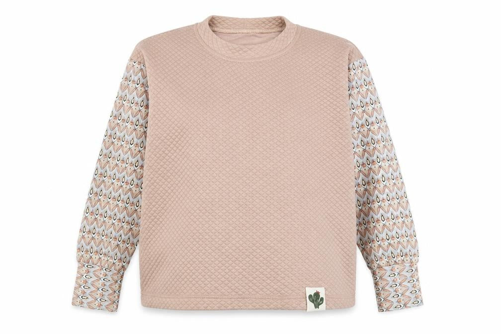 Womens Pink Geometric Polyester Pullover Sweatshirt Size L Pullover