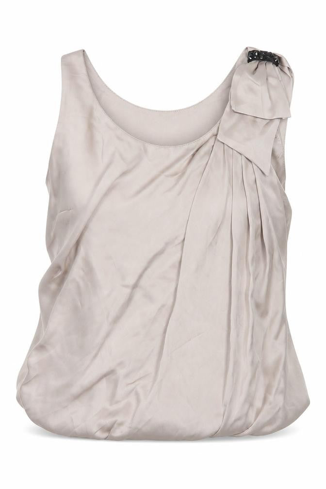 H&M Womens Silver Polyester Basic Blouse Size 6 Scoop Neck