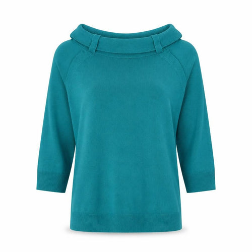 Marks and Spencer Womens Green Boat Neck Acrylic Pullover Jumper Size 14