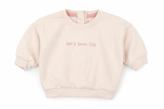 Front view of Matalan girls’ pink polyester jersey t-shirt, size 0-3, months crew neck - sloagan