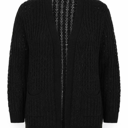 Glimpse Design Womens Black V-Neck Acrylic Cardigan Jumper Size S