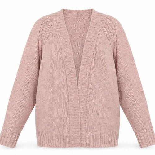 Mango Womens Pink V-Neck Polyamide Cardigan Jumper Size S