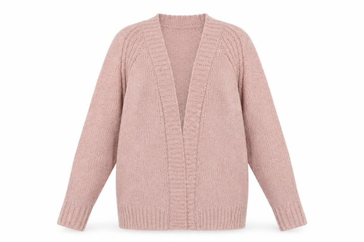 Mango Womens Pink V-Neck Polyamide Cardigan Jumper Size S