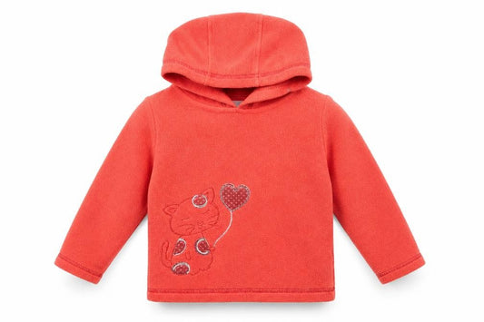 Front view of M&Co Baby Orange Jacket, size 18-24, Months Pullover - Cat