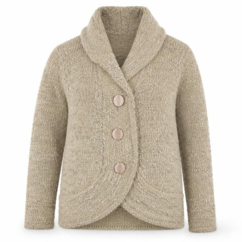 Classics Womens Beige V-Neck Acrylic Cardigan Jumper Size L