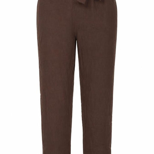Celmia Womens Brown Cotton Trousers Size S L27 in Regular Tie