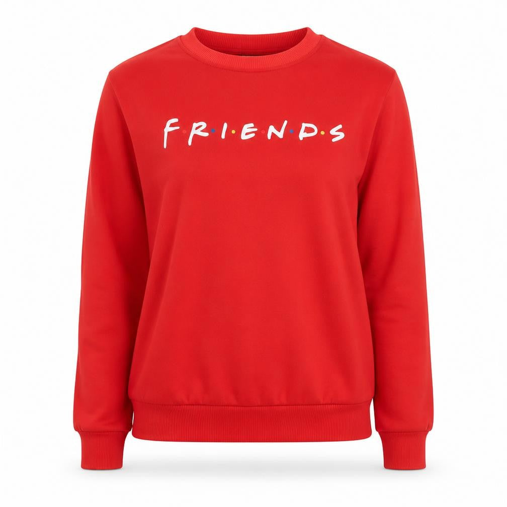 Womens Red Polyester Pullover Sweatshirt Size S Pullover - Friends