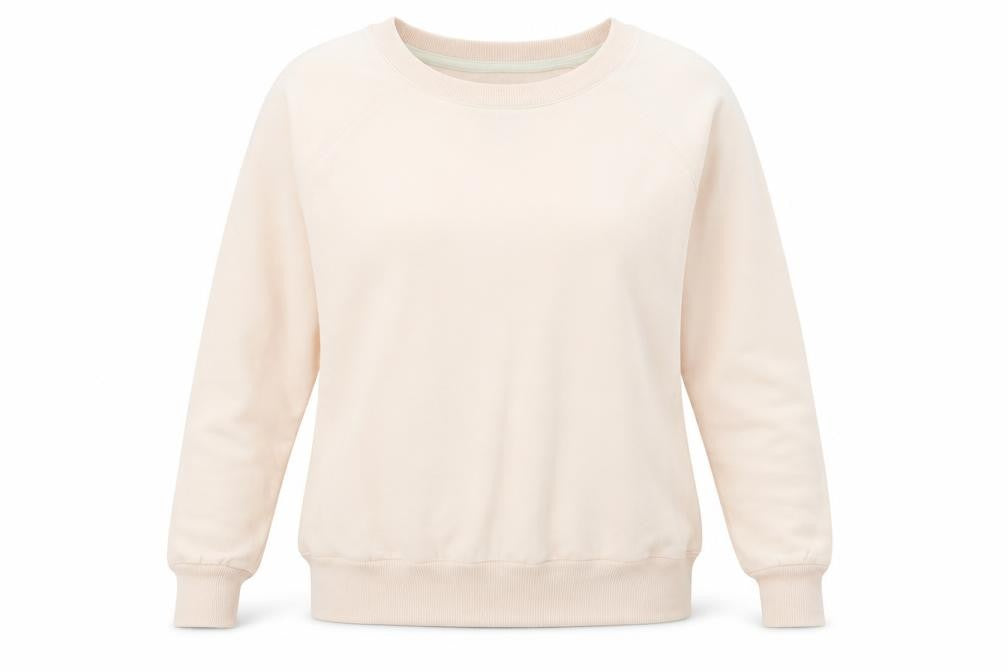 Front view of New Look women’s pink polyester pullover sweatshirt, size UK 12