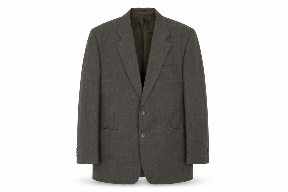SCOTT Mens Brown Plaid Polyester Jacket Suit Jacket Size 44