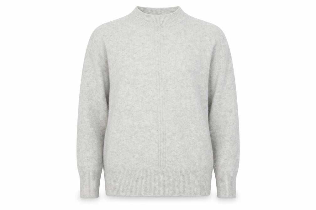 Papaya Womens Grey Mock Neck Polyester Pullover Jumper Size S