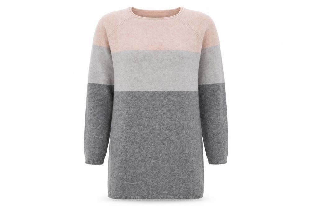 Front view of Only women’s multicoloured round neck acrylic jumper, size S