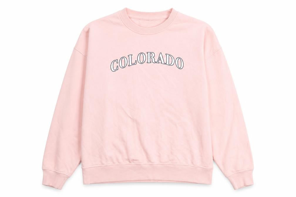 Front view of Primark women’s pink cotton pullover sweatshirt, size XS, pullover - colorado