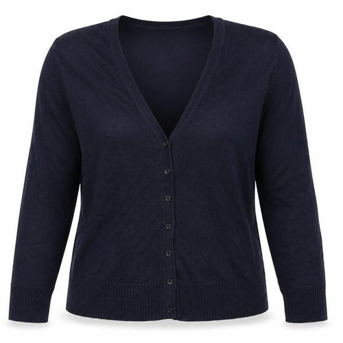Russell Collection Womens Blue V-Neck Polyester Cardigan Jumper Size M