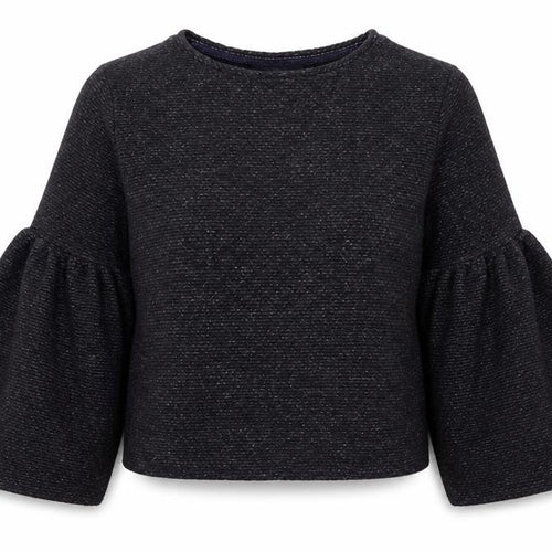 Marks and Spencer Womens Blue Boat Neck Acrylic Pullover Jumper Size 14 - Flared Sleeves