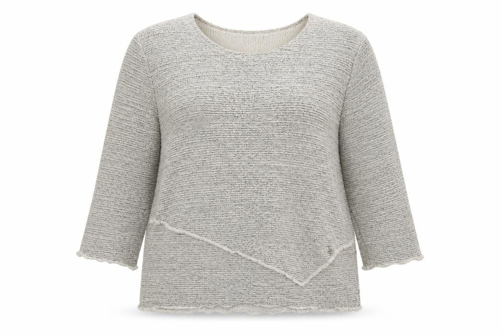 Front view of Preworn women’s beige collared cotton jumper, size XL