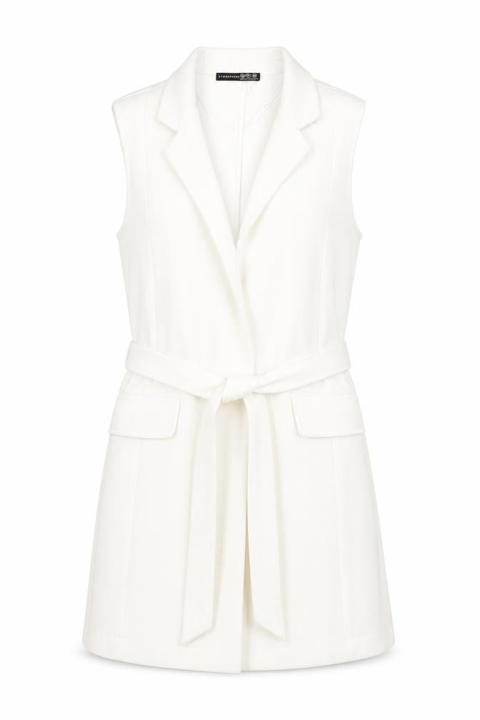 Atmosphere Womens White Jacket Size 10 Tie