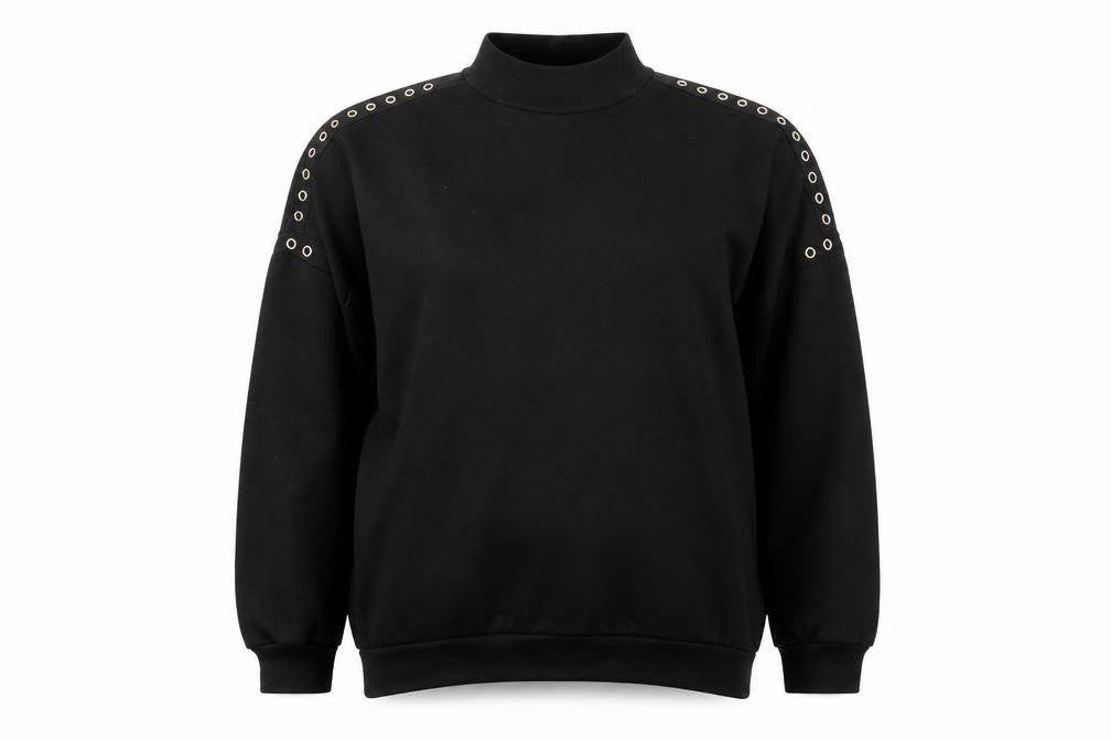 Pep&Co Womens Black Polyester Pullover Sweatshirt Size 14 Pullover