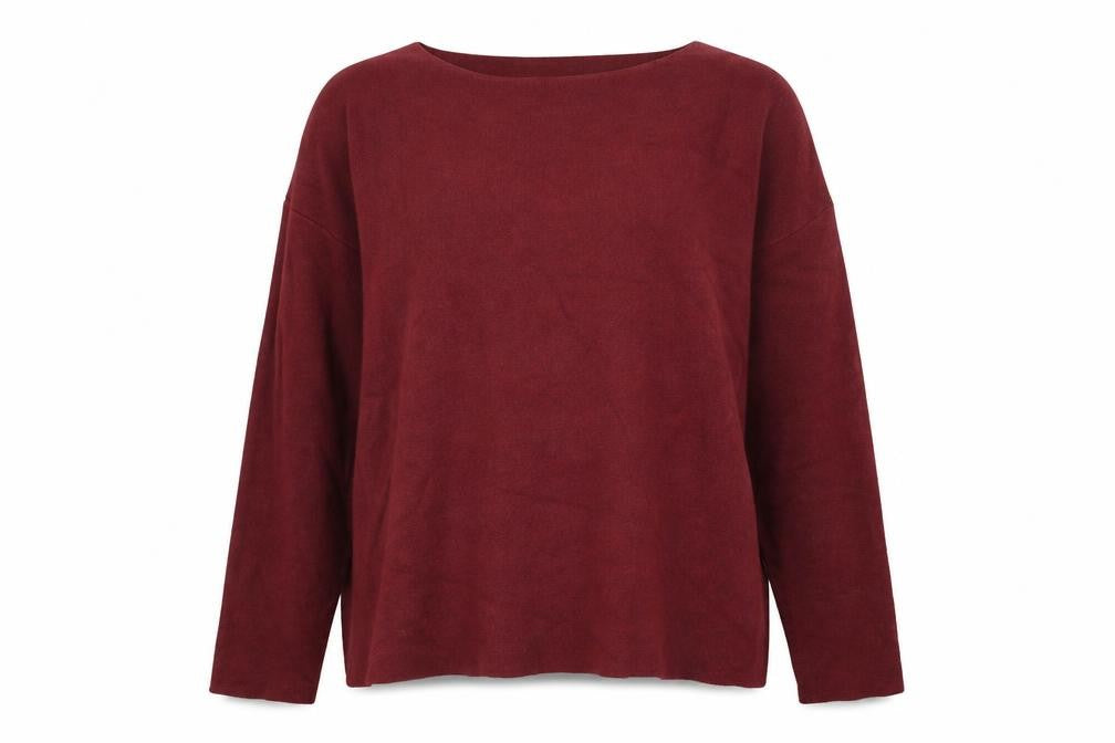 Front view of Paraphrase women’s pink boat neck viscose jumper, size UK 16