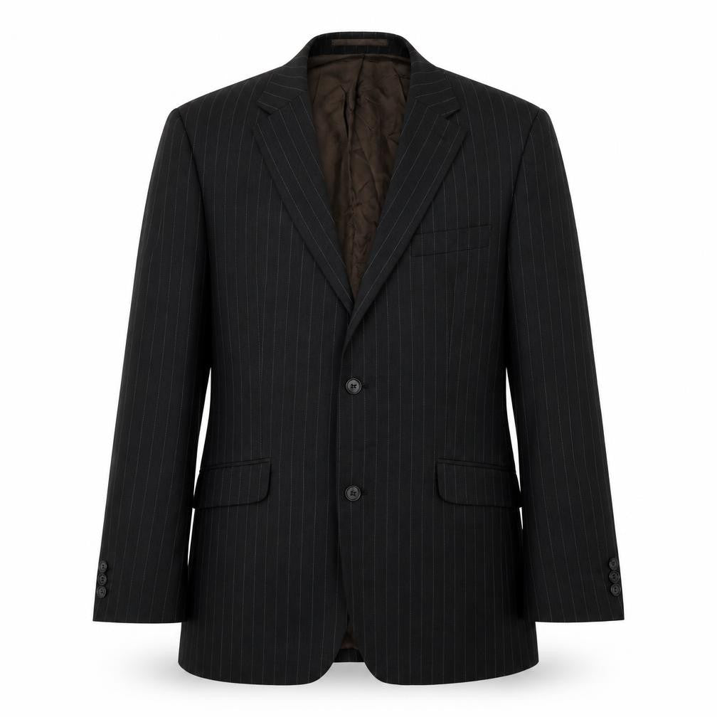 Studio Mens Brown Striped Polyester Jacket Suit Jacket Size 40