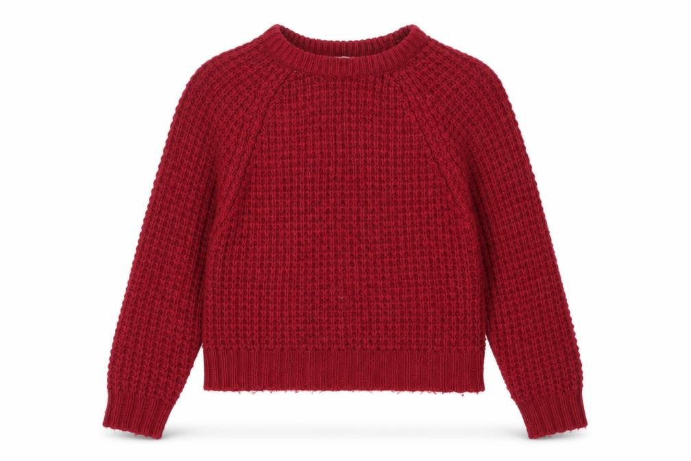 Front view of Terranova women’s pink round neck acrylic jumper, size S