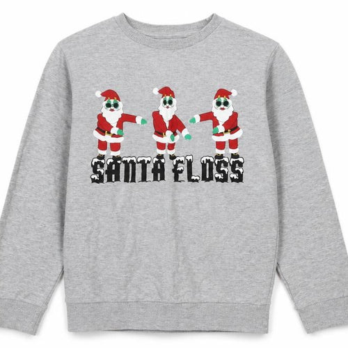 Urban Outlaws Boys Grey Cotton Pullover Sweatshirt Size 9 Years Pullover - Santa Floss Christmas