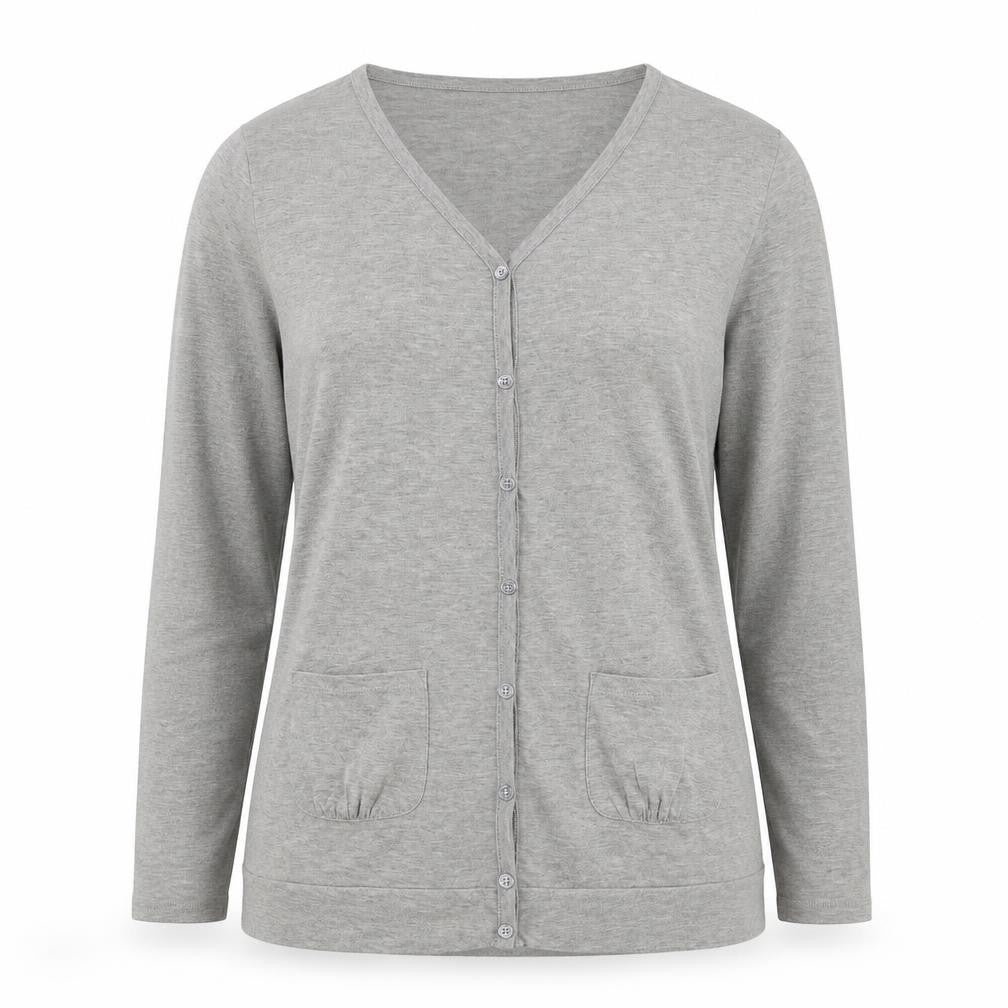 B. You Womens Grey V-Neck Viscose Cardigan Jumper Size 10