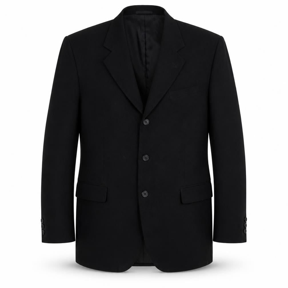 Front view of The Officer men’s black polyester jacket suit jacket, size 44