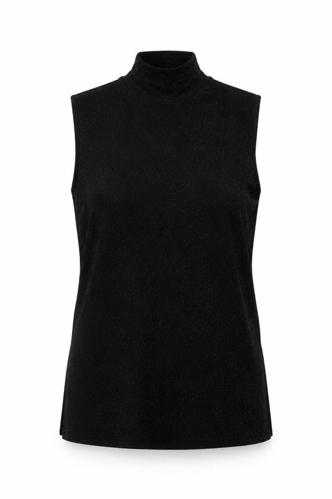 Sky Design Womens Black Polyester Basic Tank Size M High Neck